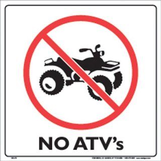 Voss Signs White Plastic Sign 12" No ATV's Automotive