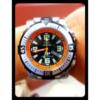 Reactor Men's 55908 Poseidon LE 1000 meter Dual Rotating Bezel Orange and Black Dial Watch: Watches