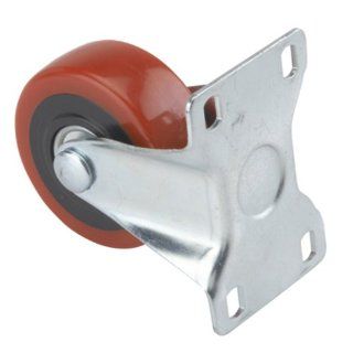 3" Caster, Non Locking, Non Swiveling with 4 Hole Mounting Plate, 4 1/4" Tall: Home Improvement