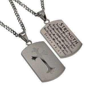 Christian Mens Silver Stainless Steel Abstinence "Strength   Those Who Wait Upon the Lord Shall Renew Their Strength. They Shall Mount up with Wings As Eagles; They Shall Run and Not Be Weary, and They Shall Walk and Not Faint   Isaiah 4031" Cha