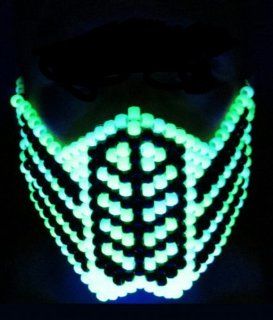 Glow in the Dark Reptile Mortal Kombat Kandi Mask, Rave Wear, Gear Costume, Plur, EDC   Often Imitated Never Duplicated, Only From Kandigear: Everything Else