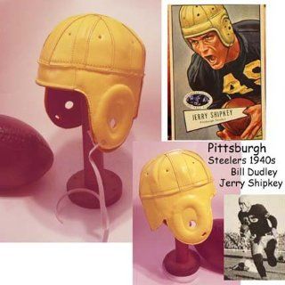 1940 Old Pittsburgh Steelers Yellow Leather Football Helmet : Sports & Outdoors