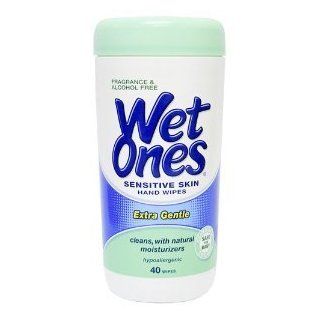 Wet Ones Sensitive Skin Hand & Face Wipes, Extra Gentle 40 Ea (2 Pack): Health & Personal Care