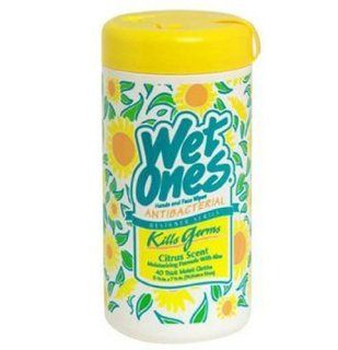 Wet Ones Antibacterial Hand Face Wipes, Citrus, Canisters, 40 Ea, (Pack of 6): Health & Personal Care