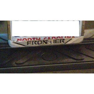 Nissan Frontier Chrome Metal License Plate Frame with Logo Screw Caps Automotive