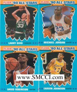 1990 / 1991 Fleer All Stars Complete Mint 12 Card Insert Set with Michael Jordan, Larry Bird, Magic Johnson, Charles Barkley, David Robinson and Others.: Everything Else