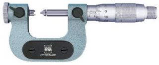 Brown & Sharpe TESA 02.10002 Isomaster AC Outside Micrometer for Thread Measurement, 25 50mm Range, 0.01mm Graduation, +/ 0.004mm Accuracy