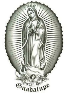 Virgen De Guadalupe Temporary Body Art Tattoos 2.5" x 3.5": Clothing