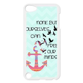 Hipster Elegant Anchor Ipod Touch 5th Case Cover Aztec Tribal Chevron Birds None But Ourselves Can Free Our Minds Quotes: Cell Phones & Accessories