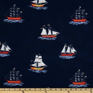 Michael Miller Out To Sea My Favorite Ship Navy/Sky Fabric