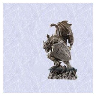 Gothic Medieval Sculpture European Gargoyle with shield : Statues : Everything Else