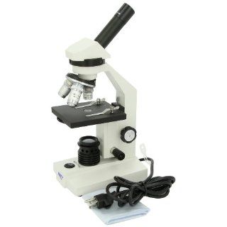 Frey Scientific Student Microscope, Monocular Head, 4X, 10X, 40XR Objectives, Incandescent Illumination: Industrial & Scientific