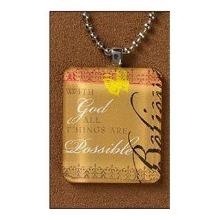 Believe with God All Things Are Possible Pendant Inspirational Necklace with 18 Inches Long Chain: Jewelry