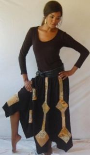 Lotustraders Skirt Maxi Boho Asym Handkerchief Hem 4X 5X 6X Black Brown W993S: World Apparel: Clothing