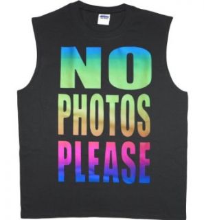 No Photos Please Mens Sleeveless T shirt Clothing