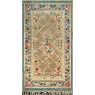 Hand knotted Oriental Beige Silk Rug (2'5 x 4'3) Accent Rugs
