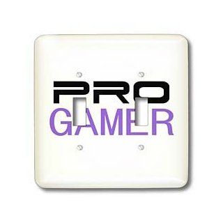 lsp_151243_2 InspirationzStore Typography   Pro gamer   awesome gaming job or hobby and proud of it   computer pro gamer in black and purple   Light Switch Covers   double toggle switch   Multi Switch Plates  