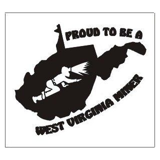 Proud to a WEST VIRGINIA Coal Miner Decal Sticker, Yellow: Sports & Outdoors