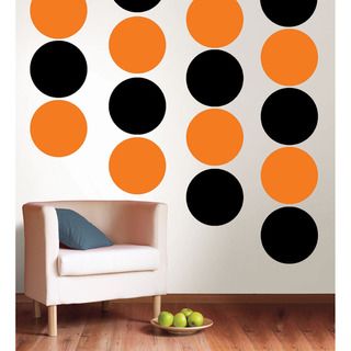 WallPops Totally Orange and Black Jack Dots Bundle Vinyl Wall Art WallPops Vinyl Wall Art