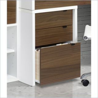 Nexera Liber T 3 Drawer Filing Cabinet in White and Walnut   211203