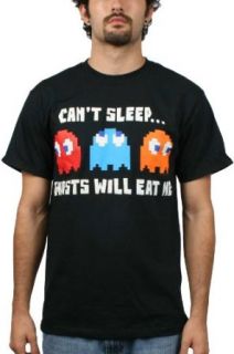 Pac Man   Can't Sleep Mens T Shirt In Black, Size: XX Large, Color: Black: Clothing