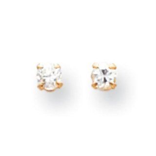 14k Yellow Gold Madi K. CZ Post Earrings: Jewelry