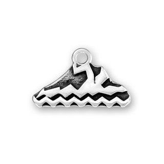 Sterling Silver Swimmer Swimming In Water Sports Charm: Jewelry
