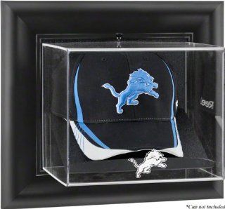 Detroit Lions Brown Framed Wall Mounted Logo Cap Case : Sports Related Display Cases : Sports & Outdoors