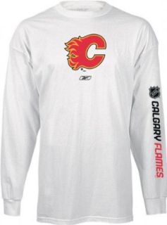 Calgary Flames Left Wing Long Sleeve T Shirt   X Large : Sports Related Merchandise : Clothing