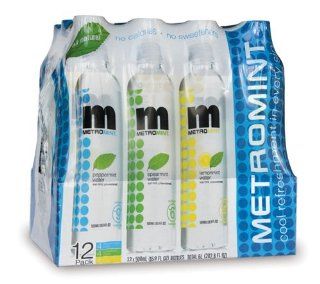 Metromint Water, Variety Pack, 16.9 Ounce Bottles (Pack of 12) : Flavored Drinking Water : Grocery & Gourmet Food