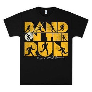 Paul McCartney Band On The Run Lightweight Black T Shirt (Medium): Clothing