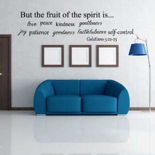 Fruit of Spirit Wall Quote Decal   Bible Wall Quote   Religious Wall Phares   Christian Wall Saying (Black, Large)   Wall Docor Stickers
