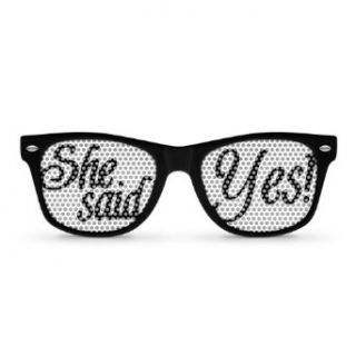 SHE SAID YES black Party Wayfarer Sunglasses: Clothing