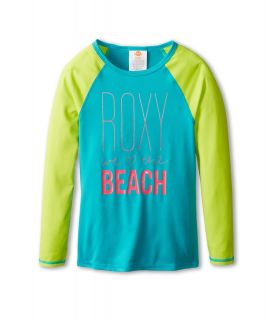 Roxy Kids Raglan Sleeve Rashguard Girls Swimwear (Blue)