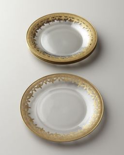 Four Vetro Gold Salad Plates   Arte Italica