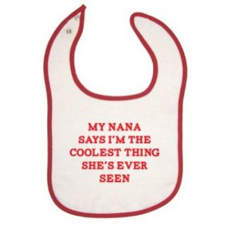 So Relative! My Nana Says I'm The Coolest Red Piping Bib: Clothing