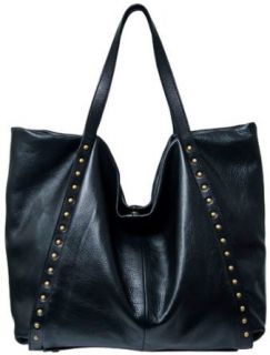 Tano Seeing Stars Velvet Leather Tote Bag   Black: Clothing
