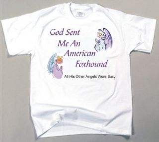 American Foxhound   God Sent Me A American Foxhound T Shirt Novelty T Shirts Clothing
