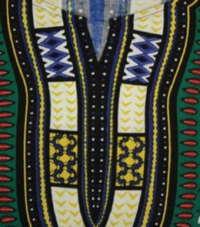 King Sized Traditional Print Unisex Dashiki Top   Up to 70" Chest   In Several Colors: African Clothing: Clothing
