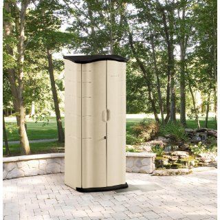 Rubbermaid Plastic Vertical Outdoor Storage Shed, 17 Cubic Foot (FG374901OLVSS) : Storage Cabinet : Patio, Lawn & Garden