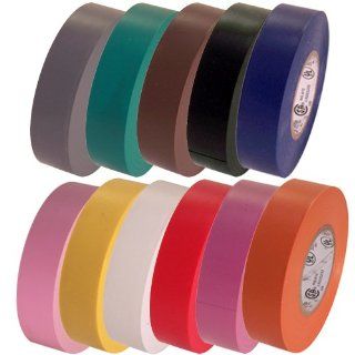 Electrical Tape 3/4" x 66' UL/CSA several colors., 11 color pack : Hockey Grips And Tapes : Sports & Outdoors
