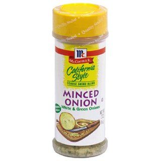 McCormick California Style Coarse Grind Blend Minced Onion, White & Green Onions, 2 Ounce Unit (Pack of 12) : Onion Spices And Herbs : Grocery & Gourmet Food