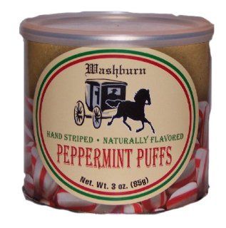 Washburn Peppermint Puffs Candy Since 1856 Hand Striped Naturally Flavored : Grocery & Gourmet Food