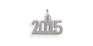 SCJ Sterling Silver Charm Pendant Number Year 2015   Tarnish Resistant Finish: Jewelry