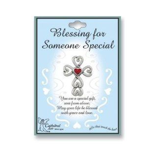 Pewter Cross Lapel Pin Blessing for Someone Special: Jewelry