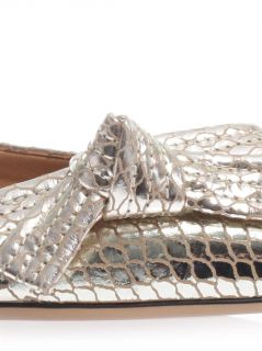 Metallic leather point toe flats  Isabel Marant  MATCHESFASH