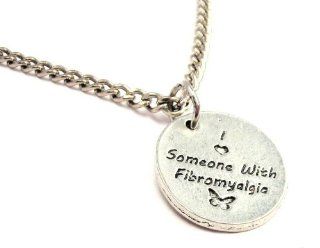 I Love Someone with Fibromyalgia 18" Chain Fashion Necklace: ChubbyChicoCharms: Jewelry