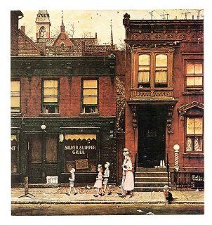 1979 Norman Rockwell 'Walking to Church' Americana Vintage Print Wall Art : Everything Else