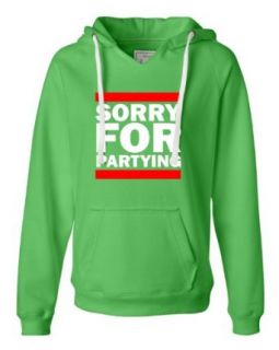 Womens Sorry For Partying Funny Rob Gronkowski Gronk Inspired Deluxe Soft Fashion Hooded Sweatshirt Hoodie: Clothing