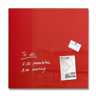 Sigel GL114 Glas Magnetboard / Magnettafel artverum, rot, 48 x 48 cm   weitere Farben auswhlbar: Bürobedarf & Schreibwaren